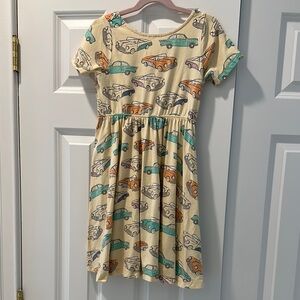 Tea Collection Green Sundress with Cuffed Sleeves and Crew Neck